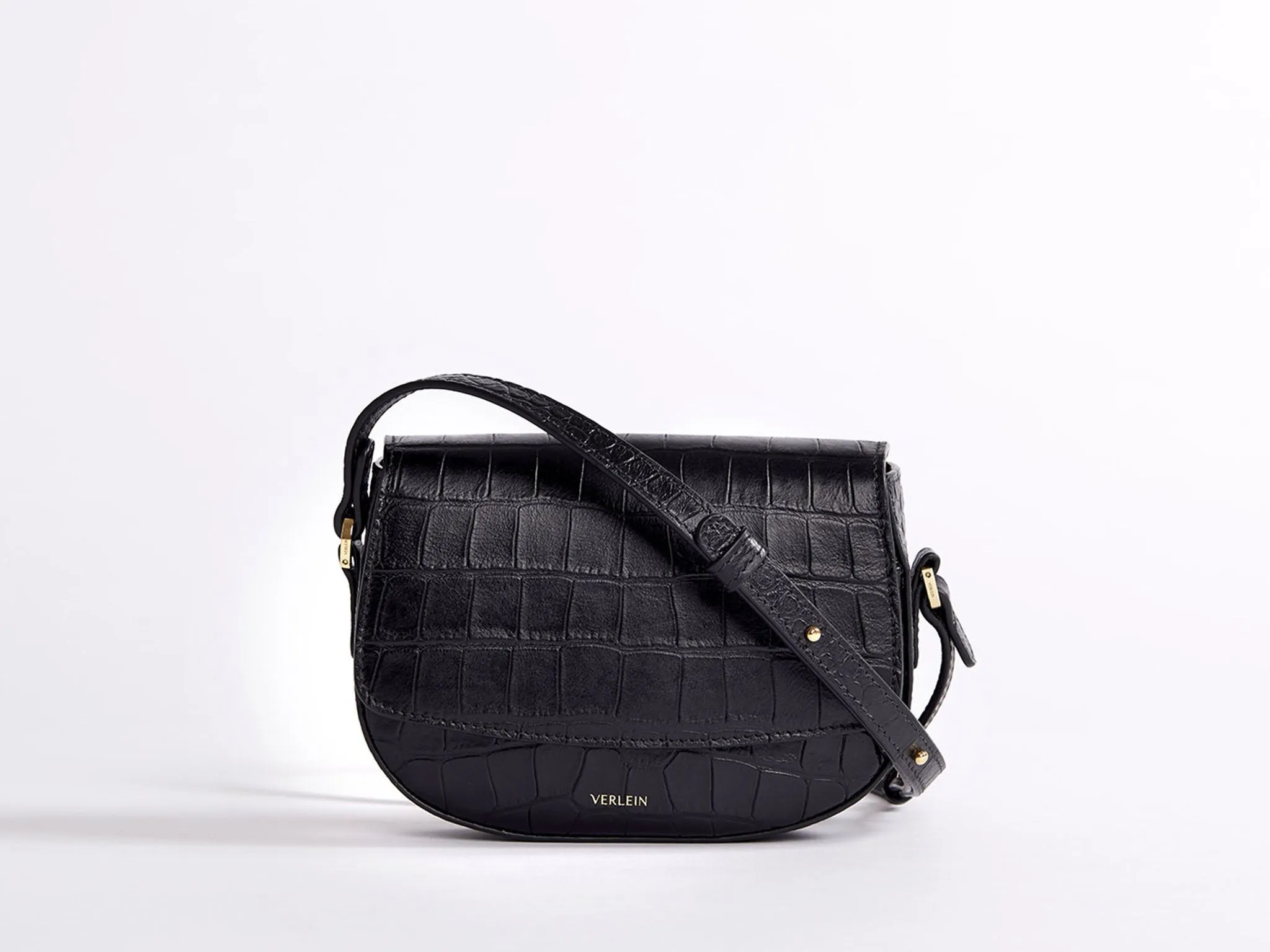 Ana Croc Mini Crossbody, Matte Black
