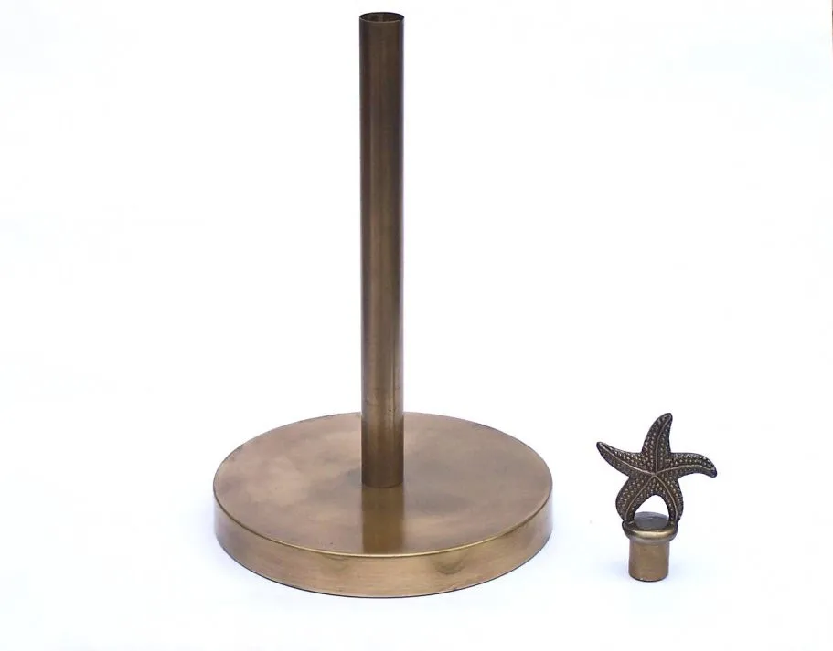 Antique Brass Starfish Extra Toilet Paper Stand 16"