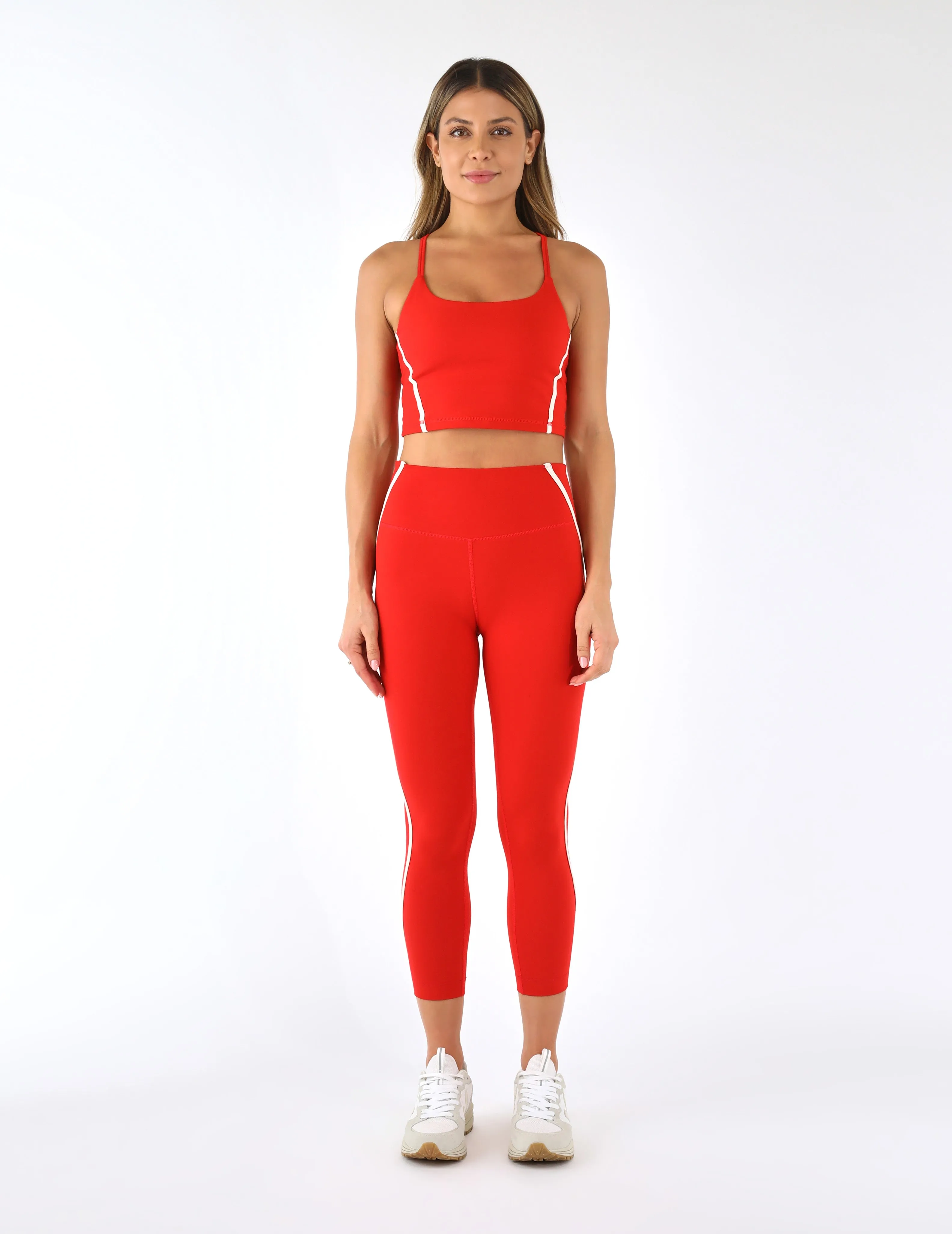 Apex 7/8 Legging: Scarlet/Oatmilk
