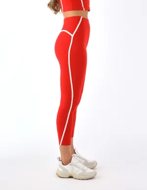 Apex 7/8 Legging: Scarlet/Oatmilk