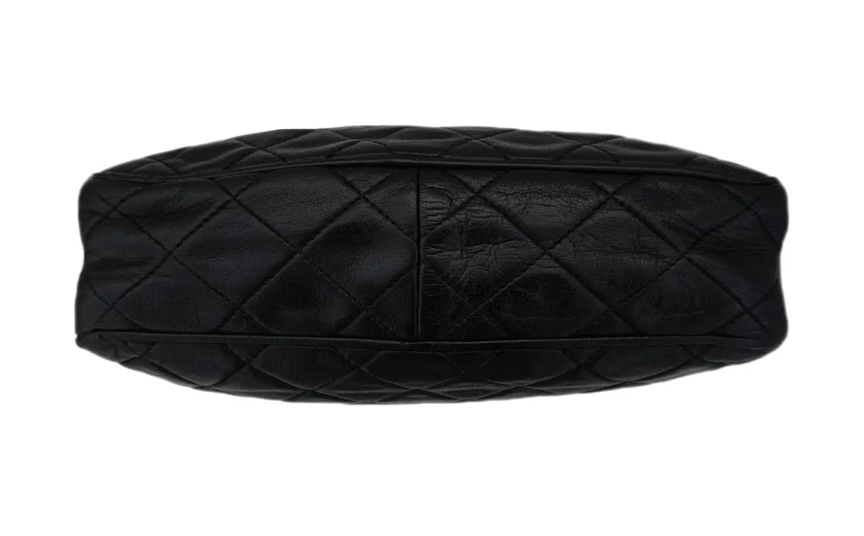 Authentic Chanel Vintage Black Lambskin Camera Style Handbag