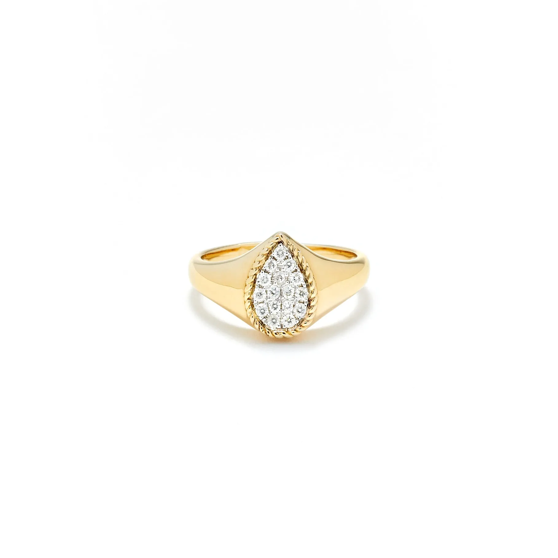 Baby Pear and Mini Diamond Wave Ring