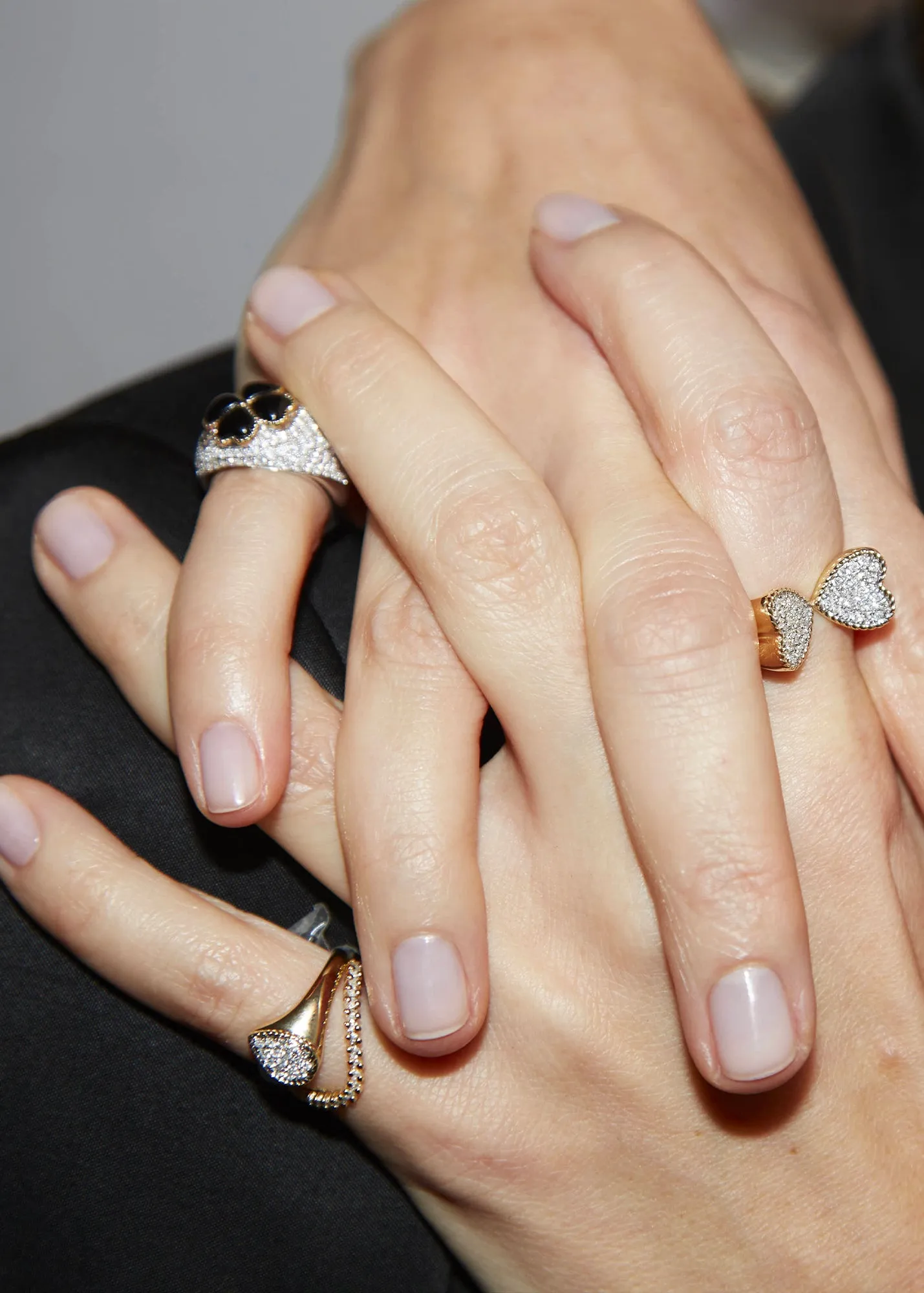 Baby Pear and Mini Diamond Wave Ring