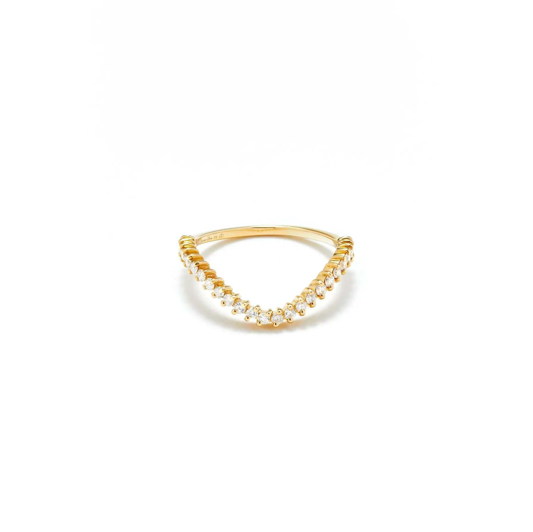 Baby Pear and Mini Diamond Wave Ring