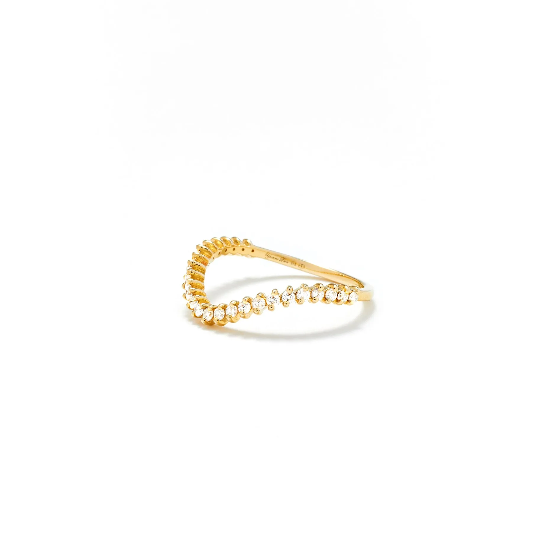 Baby Pear and Mini Diamond Wave Ring