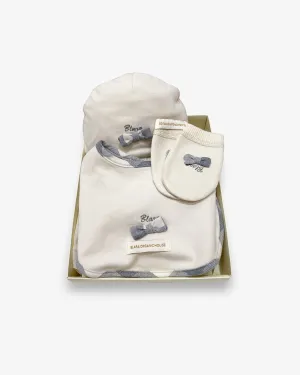 Baby's Accessory Bundle (Pack of 3, Beanie   Bib   Mitten, Checker Bow)