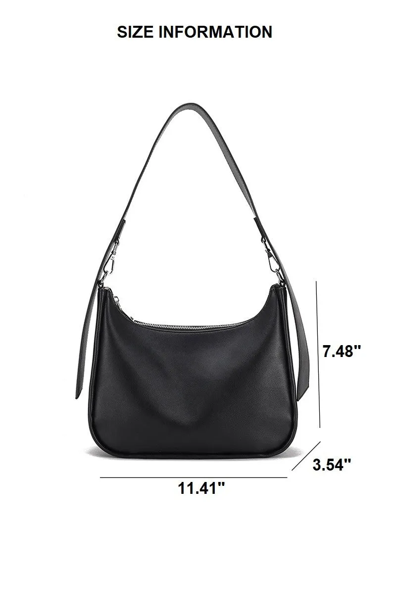 BAGUETTE HOBO SHOULDER BAG - BLACK