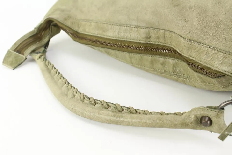 Balenciaga Olive Taupe Agneau Leather The Day Hobo 17ba53s