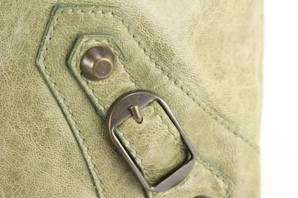 Balenciaga Olive Taupe Agneau Leather The Day Hobo 17ba53s