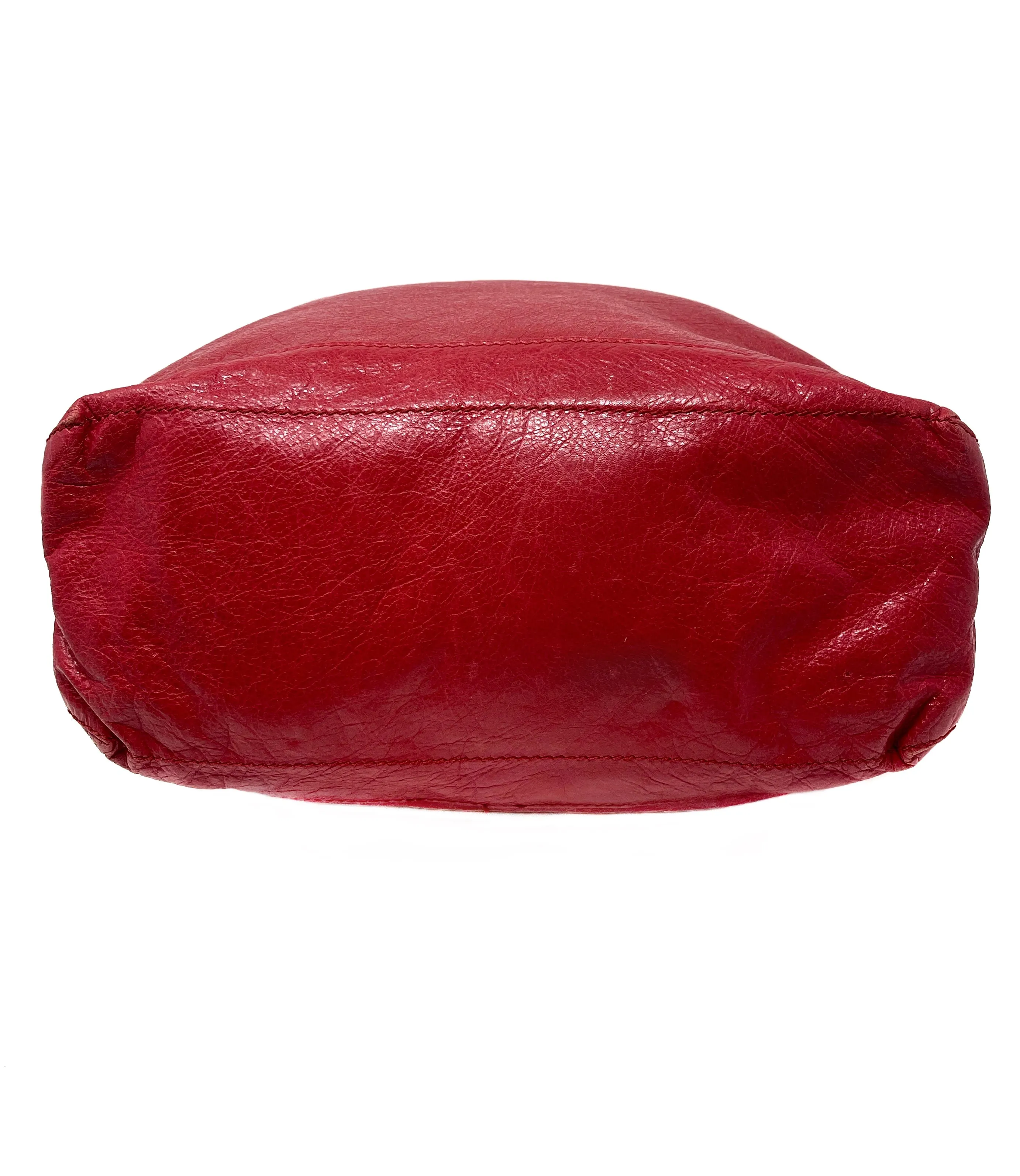 Balenciaga Red '13 'Motorcross Giant 21 Day' Hobo Handbag