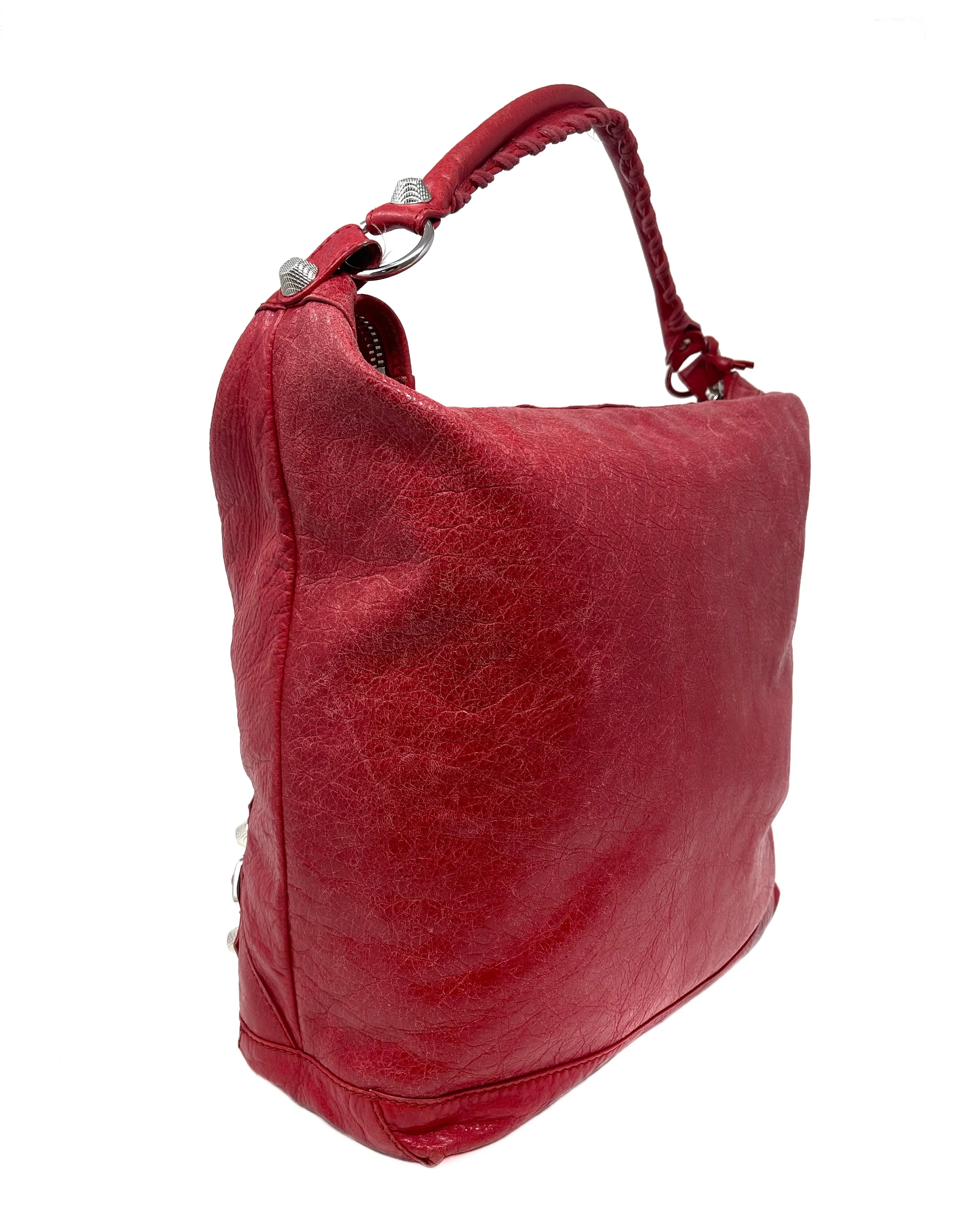 Balenciaga Red '13 'Motorcross Giant 21 Day' Hobo Handbag