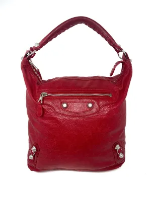 Balenciaga Red '13 'Motorcross Giant 21 Day' Hobo Handbag