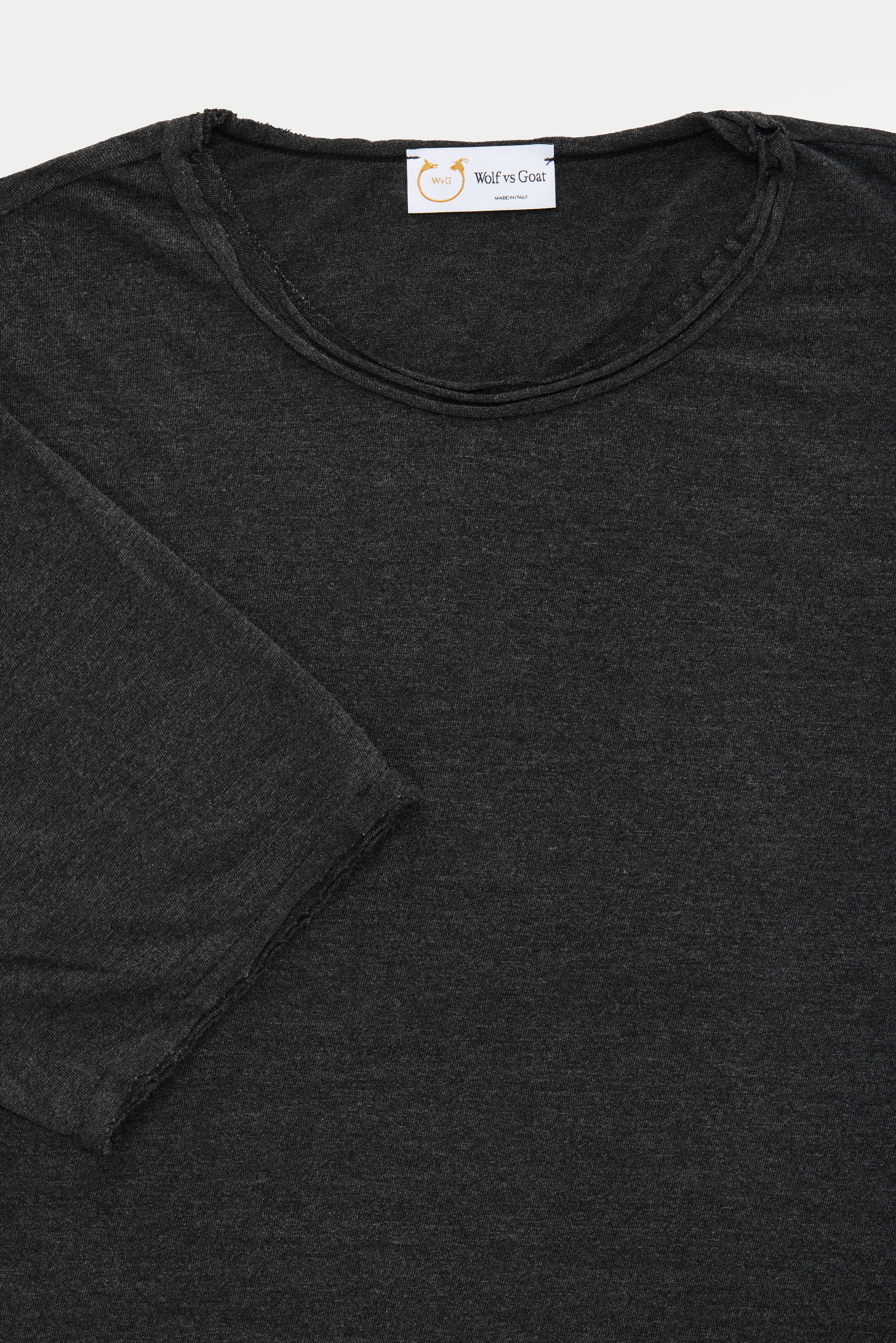 Bamboo Sorona Short Sleeve Roll Neck T-Shirt Jet Black