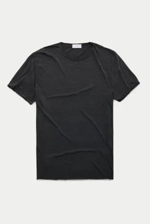 Bamboo Sorona Short Sleeve Roll Neck T-Shirt Jet Black