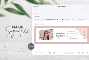 Barbara Email Signature Template Editable Canva Template Rose Gold