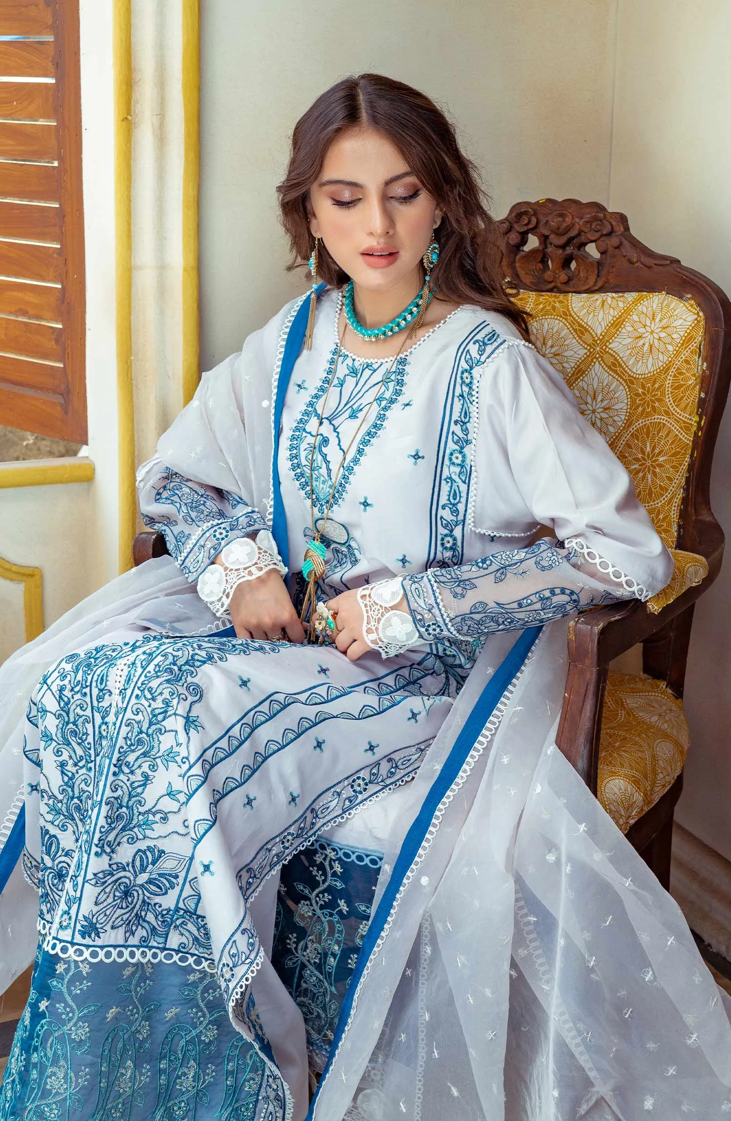 Barley Blue - (MLRD - 064) |  Maryum N Maria Luxury Pret Eid Edit 2022 | Stitched Ready to Wear Suits