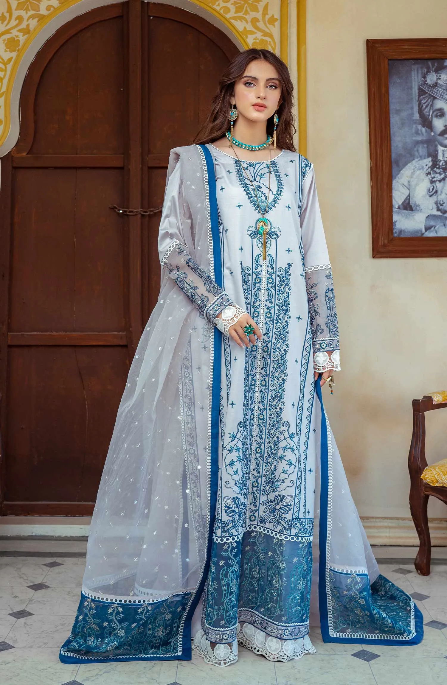 Barley Blue - (MLRD - 064) |  Maryum N Maria Luxury Pret Eid Edit 2022 | Stitched Ready to Wear Suits