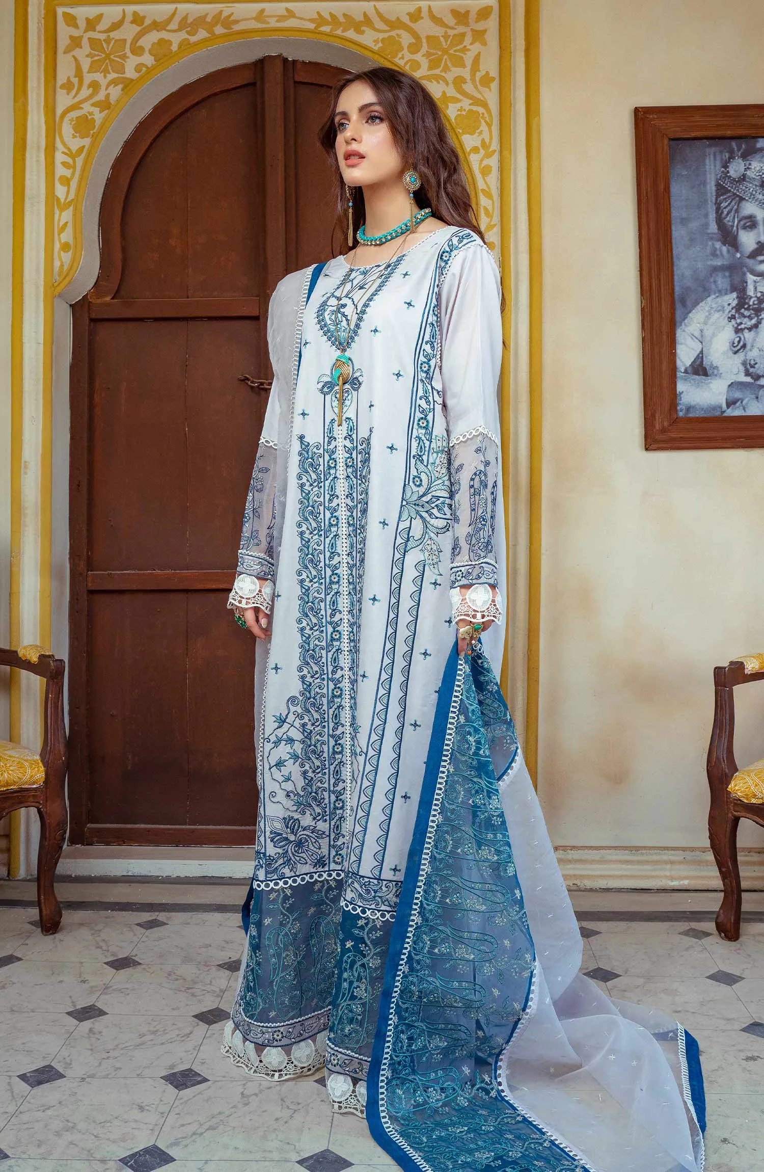 Barley Blue - (MLRD - 064) |  Maryum N Maria Luxury Pret Eid Edit 2022 | Stitched Ready to Wear Suits