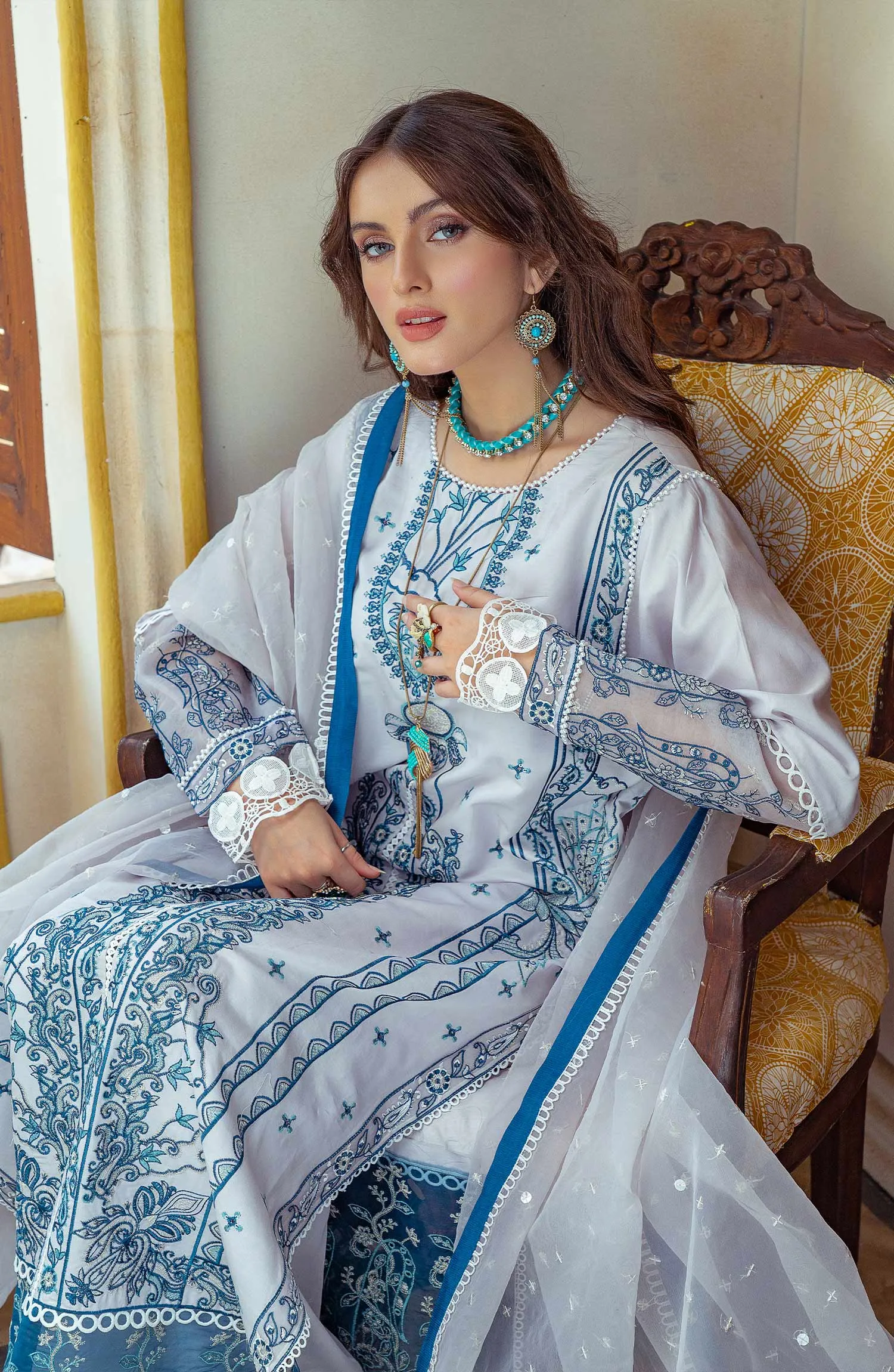 Barley Blue - (MLRD - 064) |  Maryum N Maria Luxury Pret Eid Edit 2022 | Stitched Ready to Wear Suits