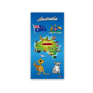 Beach Towel Blue Map and Icons