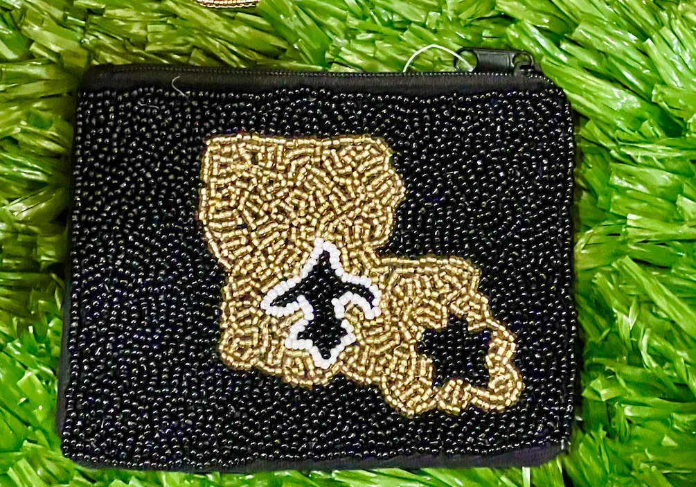 Beaded Louisiana Fleur de Lis Coin Purse
