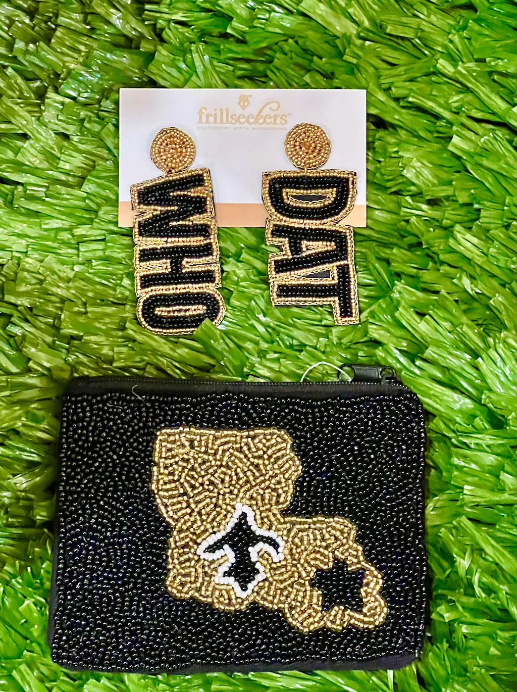 Beaded Louisiana Fleur de Lis Coin Purse