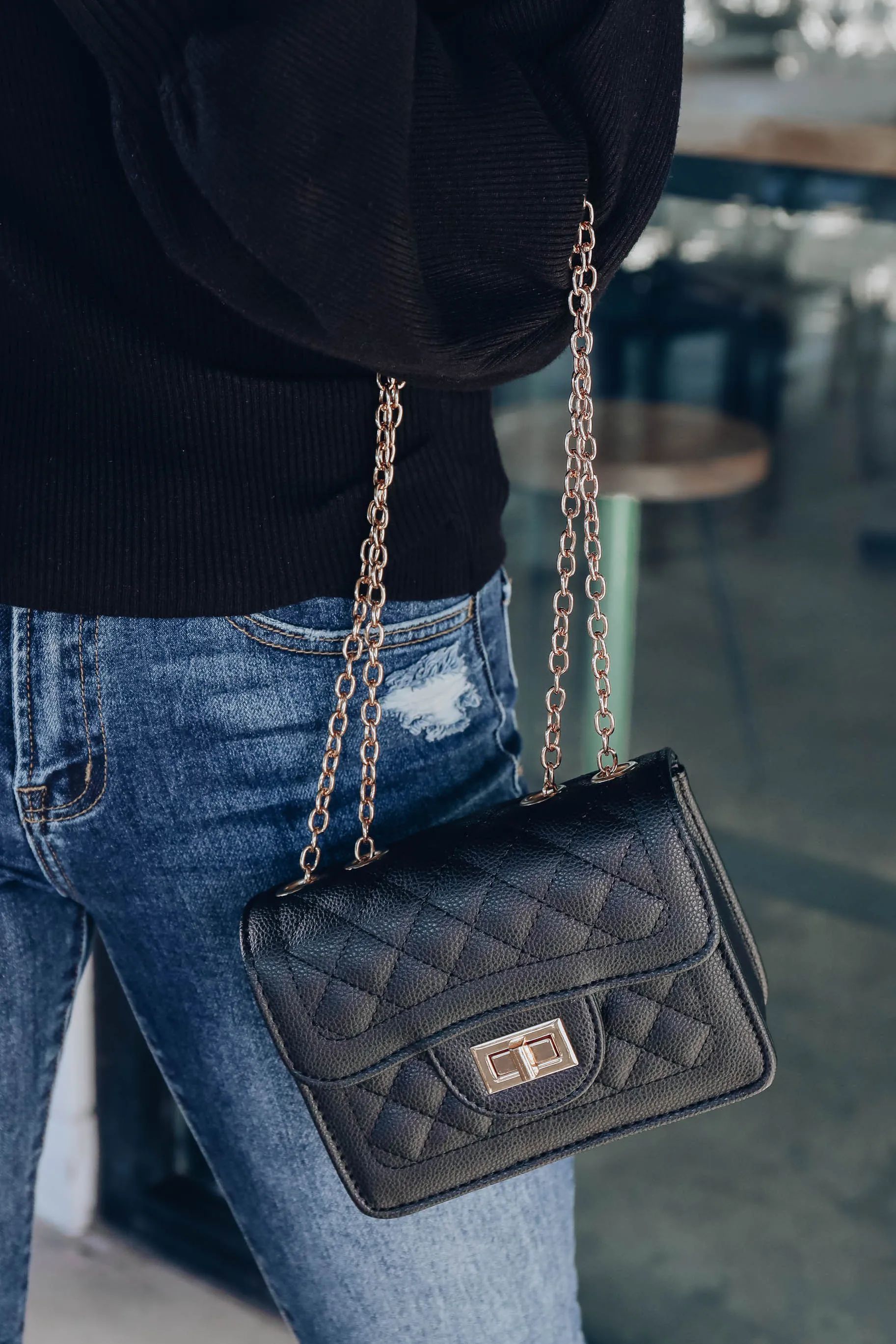 Becca Quilted Bag - Black