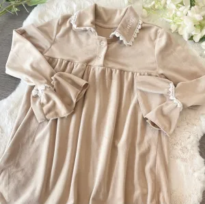 Beige velvet luxury nighty