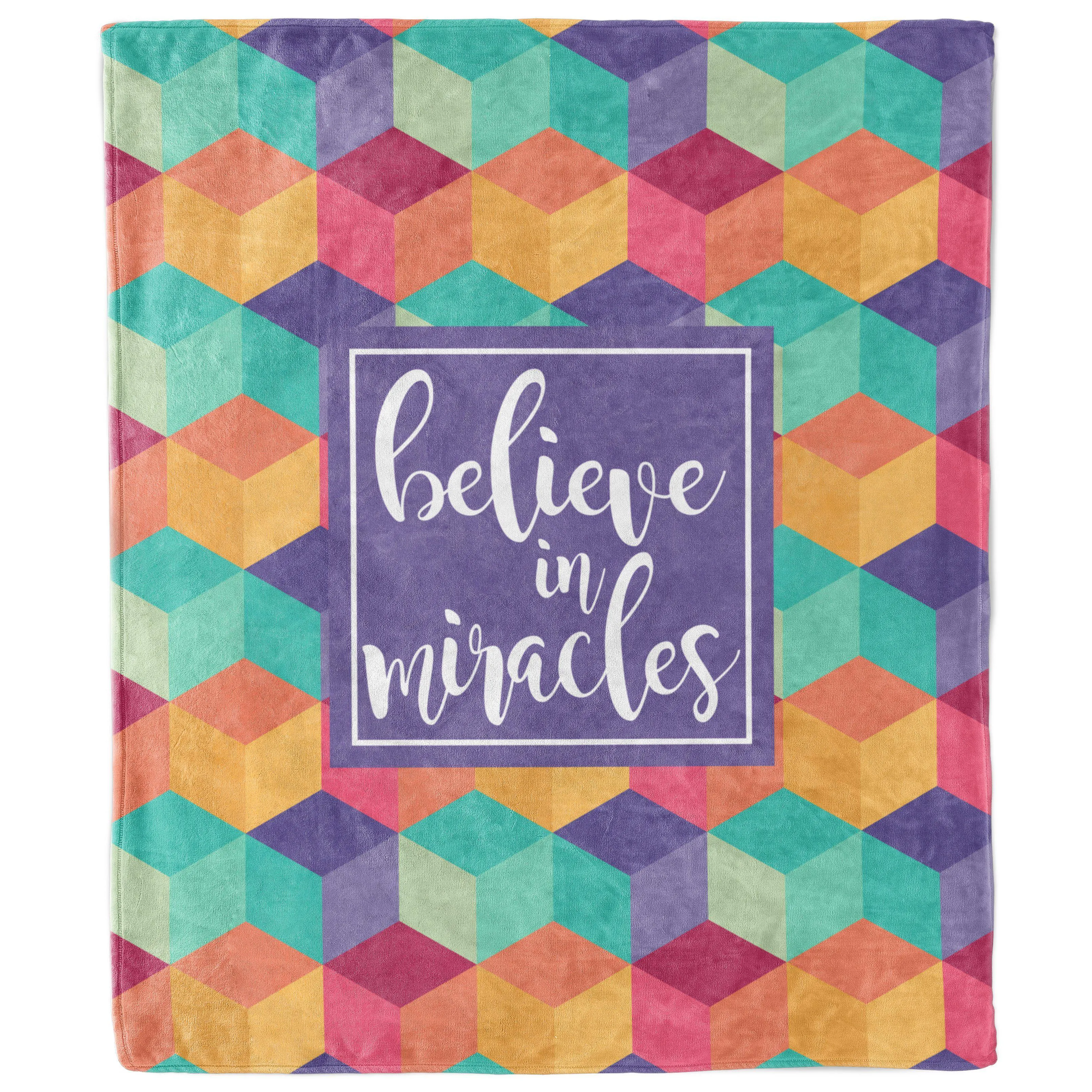 Believe in Miracles Multicolored Blanket