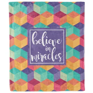 Believe in Miracles Multicolored Blanket