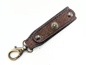 Belt Hanger Key Fob - Chocolate Nubuck Alligator