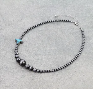 Bessie Agate Cow Head Fashion Navajo Necklace - 16"