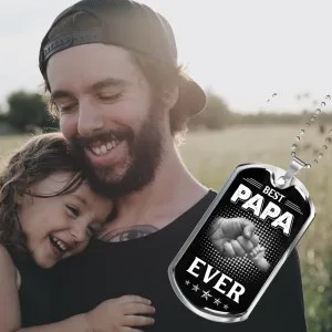 BEST PAPA EVER LUXURY DOG TAG