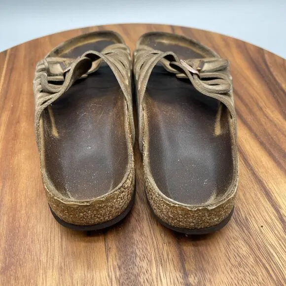 Birkenstock Granada Brown Leather 2 Strap Womens Size 6 / 37