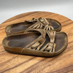 Birkenstock Granada Brown Leather 2 Strap Womens Size 6 / 37