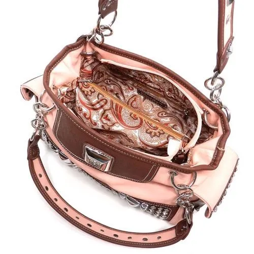 black brown pocket satchel Bag Handbag bling Chain Rhinestone Silverake