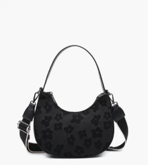 Black Donnatella Flower Satchel