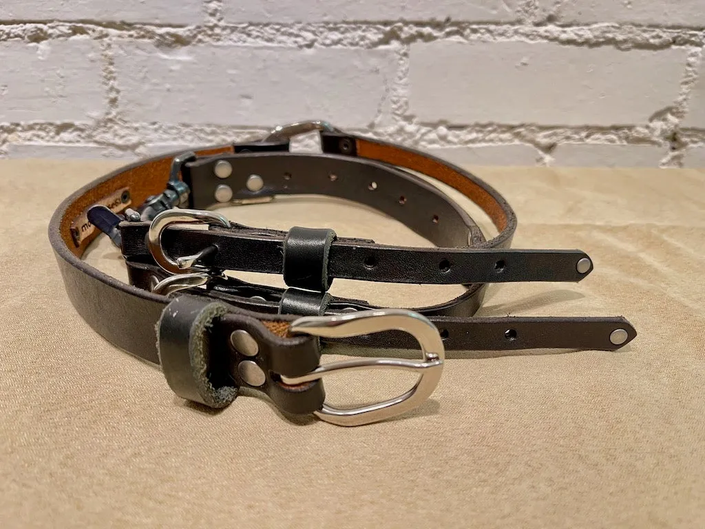 Black Leather Hand Tooled Belt MMB3
