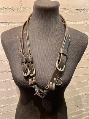 Black Leather Hand Tooled Belt MMB3