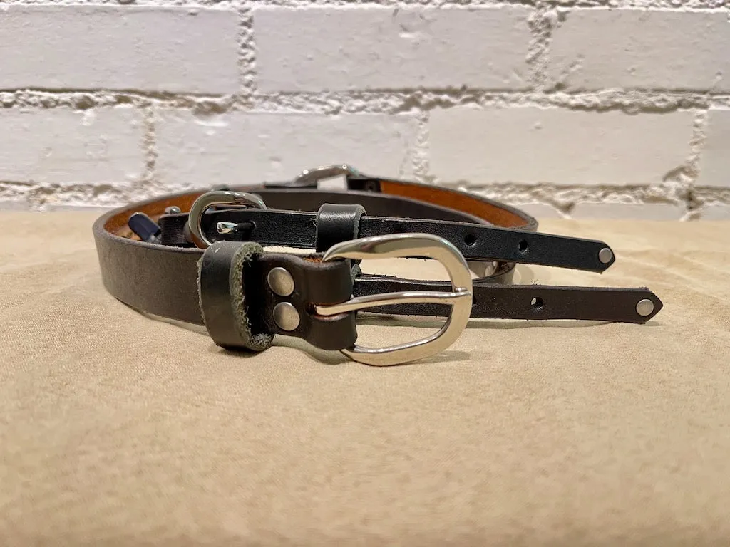Black Leather Hand Tooled Belt MMB3