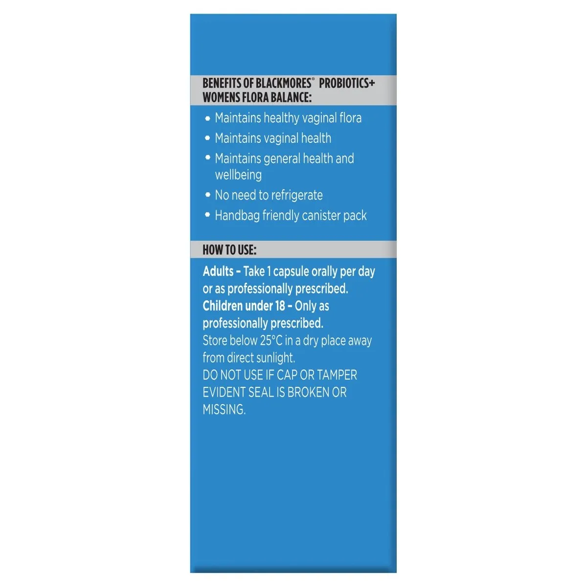 Blackmores Probiotics  Womens Flora Balance 30 Capsules