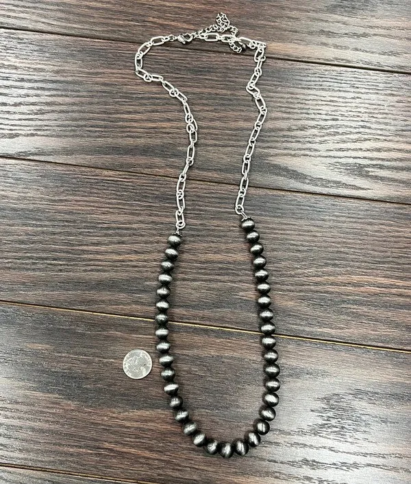 Blaine Fashion Link Chain & 12mm Navajo Necklace - 38"