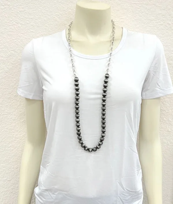 Blaine Fashion Link Chain & 12mm Navajo Necklace - 38"