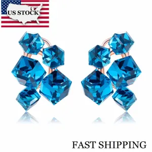 Blue Crystal Earrings for Women