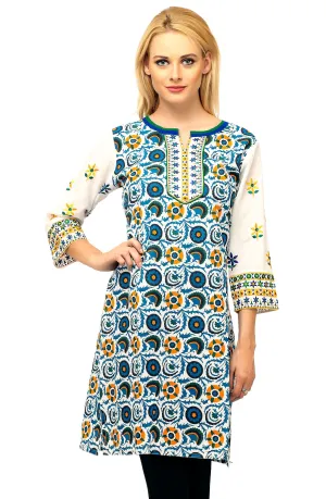 Blue Embroidery Kurti