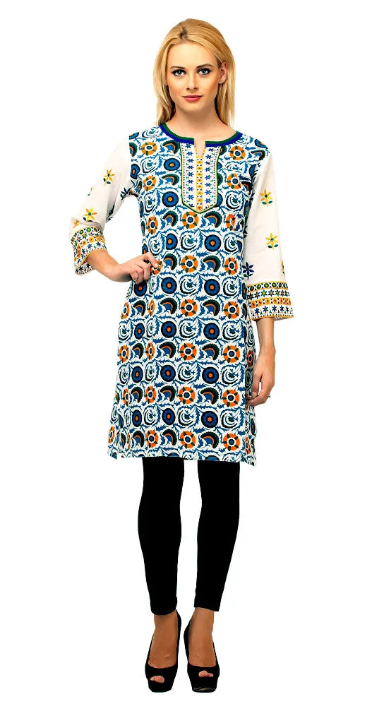 Blue Embroidery Kurti