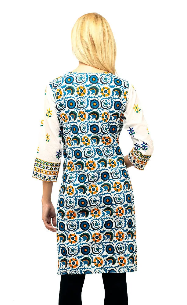 Blue Embroidery Kurti