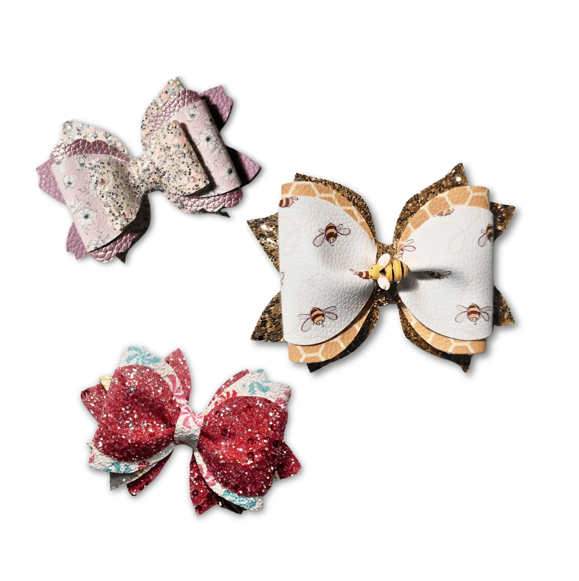 Blush Glitter Hair Bow