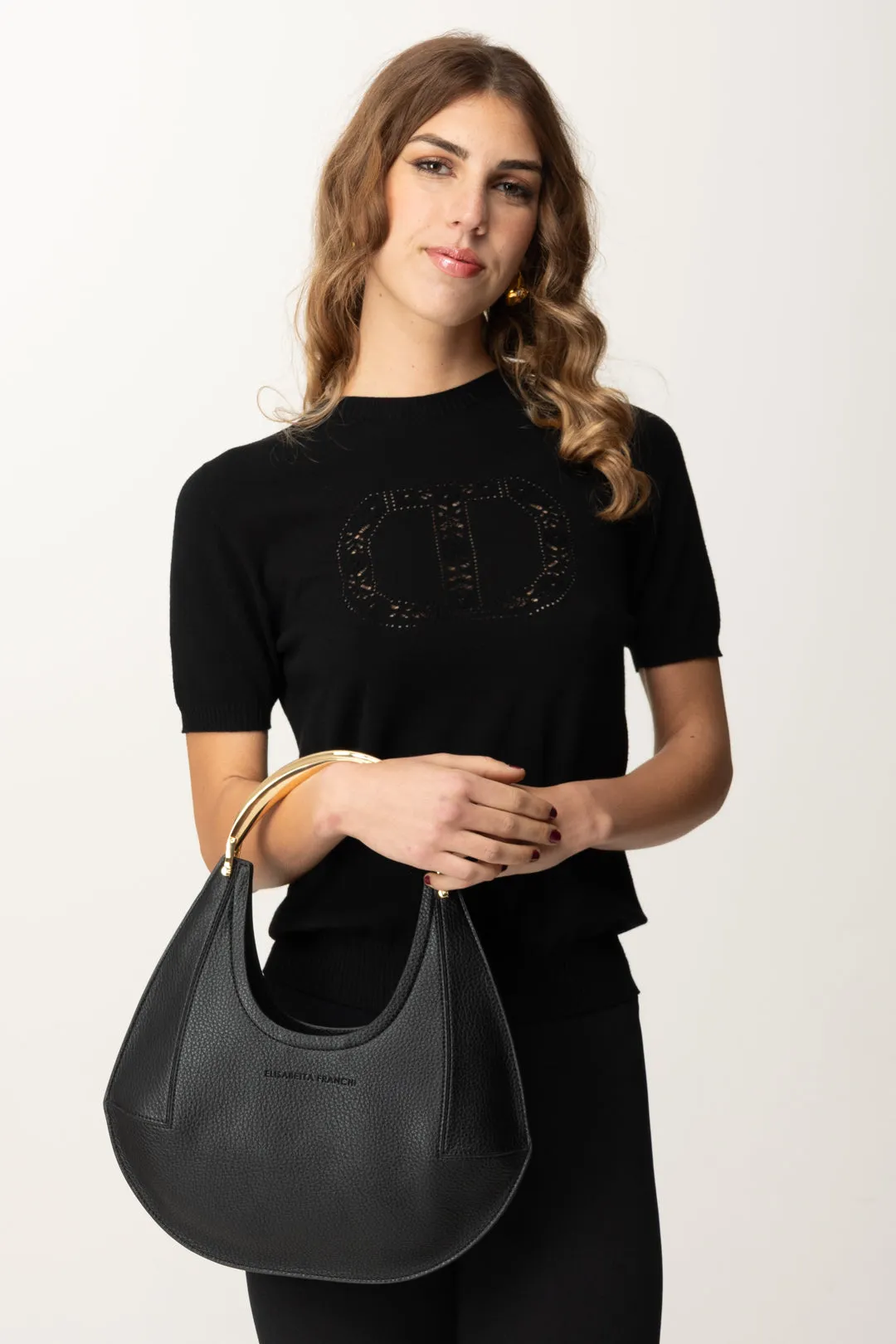 Borsa Hobo Piccola con Manico Gioiello