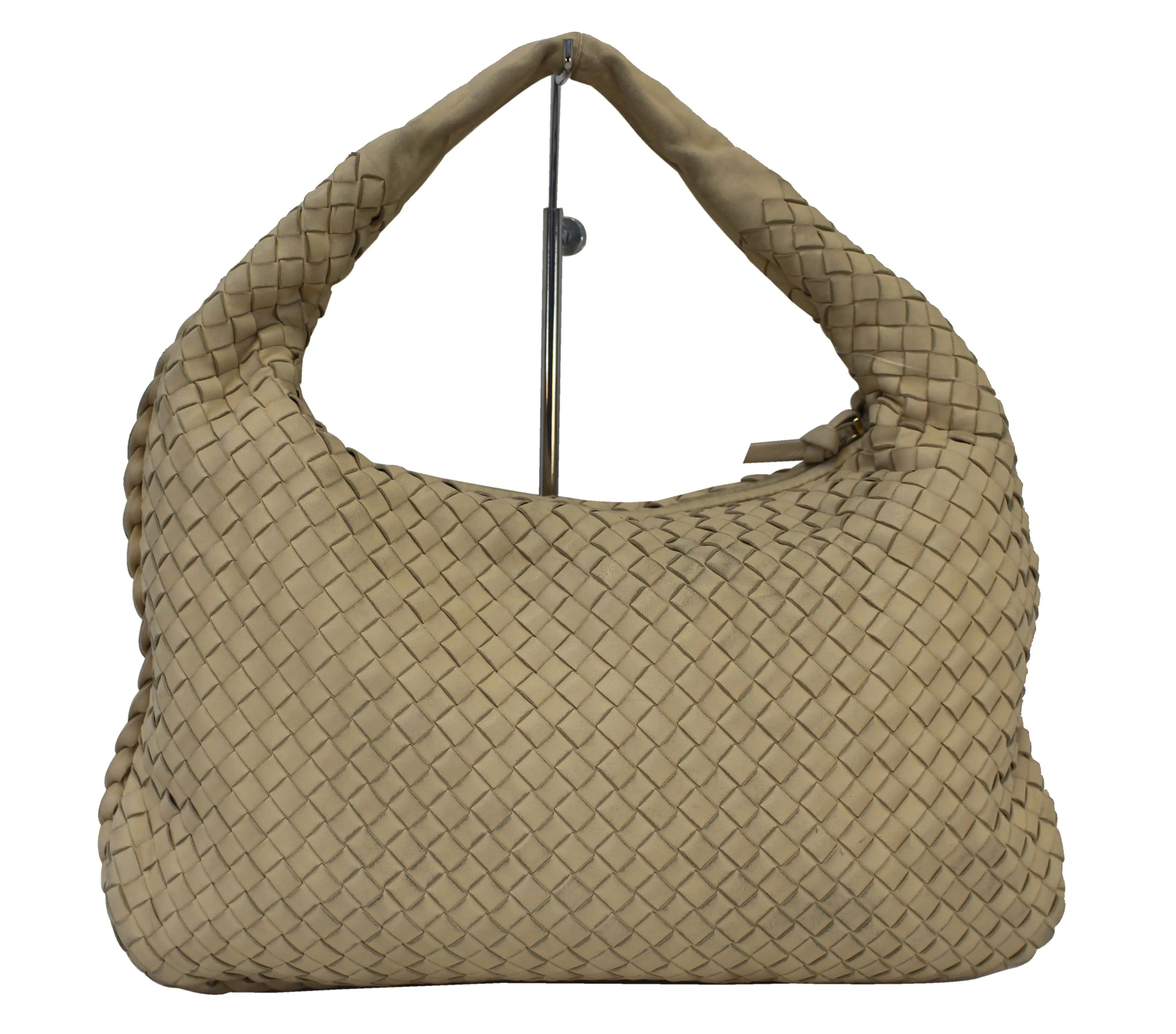 BOTTEGA VENETA Beige Intrecciato Nappa Medium Veneta Hobo Bag - Sale